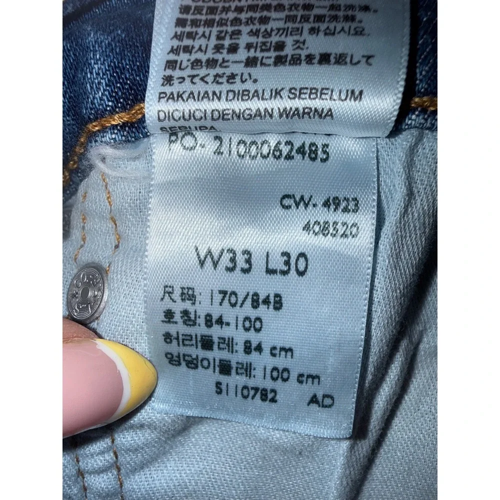 Levi's 514 Straight Fit Jeans Mens 33x30 Blue Medium Wash Denim Classic